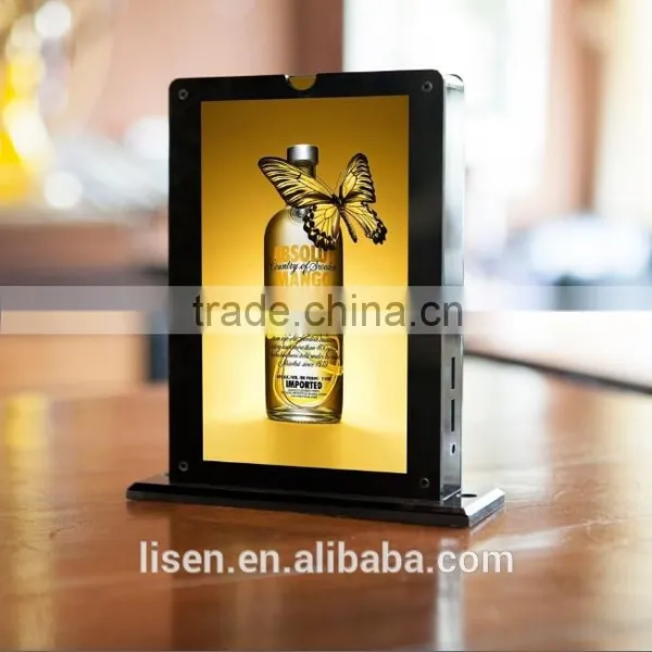 Fashionable Acrylic 15000mAh Menu Stand Advertising Power Bank for Restaurant/ Cafe / Bars