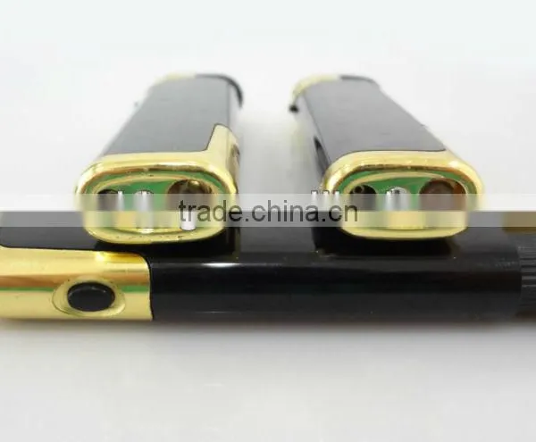 Wholesale Black Color Windproof Electronic Lighter, Refillable Cigarette Lighter With Led photo-4