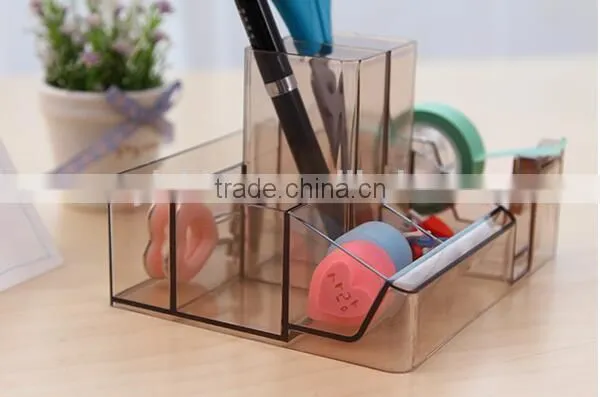 Acrylic Multifunction Pen Case Hot Sell Design Desk Storage Case Office Acrylic Stationery Set Factory photo-4