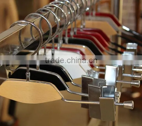 Plastic Wooden Colorful Trouser Hanger Upscale Window Show Factory A-14 photo-3