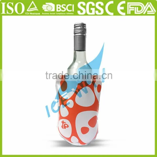 High Quality Reusable Wine Bottle Cooler Collapsible Wine Freezer Bag Customized photo-3