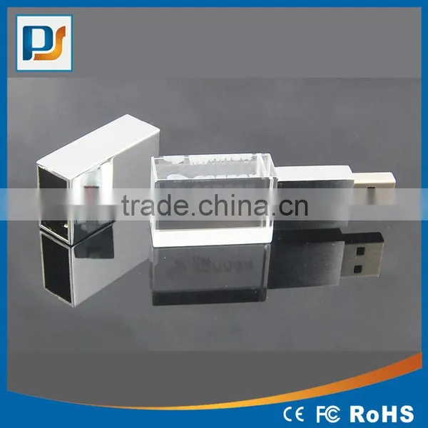 High Quality Full Capacity Crystal 16GB USB Flash Drive 8GB USB Disk Memory 3D Laser Engraved Logo in USB Key photo-2