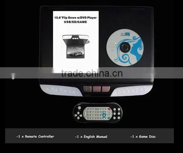 15.6 Inch Roof Mount Car DVD Player With MP5 & 32 Bit Game Built-in Speaker photo-3