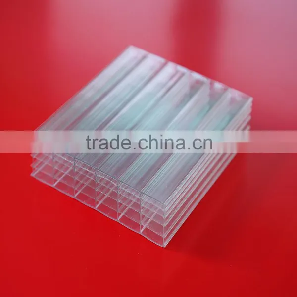4mm 100% Virgin Grade A PC Resin 50 Micron UV Coating Polycarbonate Twin Wall Hollow Sheets Cheap Price Roofing Panels Clear photo-6