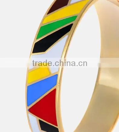 High Polished Stainless Steel Gold Enamel Ring With The Enamel photo-2