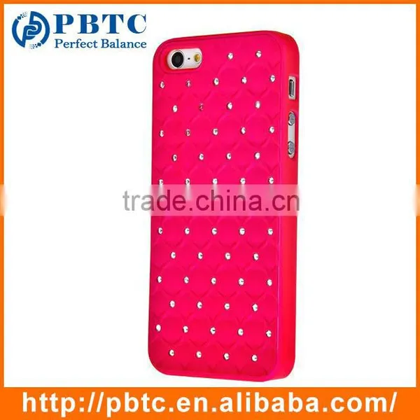 Set Screen Protector Stylus And Case For Iphone 5 , Hard Sky Blue Bling Diamond Plastic Mobile Phone Shell photo-3