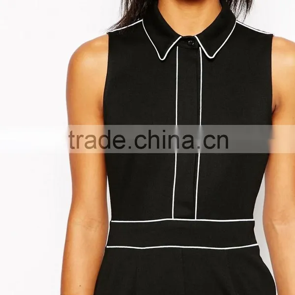 OEM Manufacture Summer Dersses For Women Elegant Pencil Dress With Collar photo-3