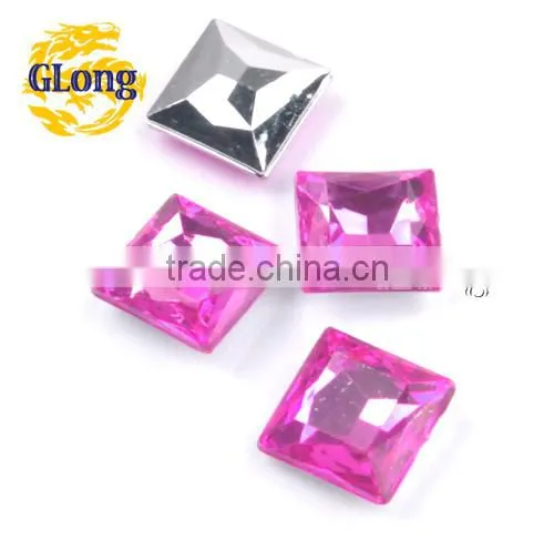 12*12mm Square Shaped Acrylic Point Back Mix Color Rhinestone&Crystal For Stylish Bags Garment Shoes #GY013-12P(Mix-s) photo-5