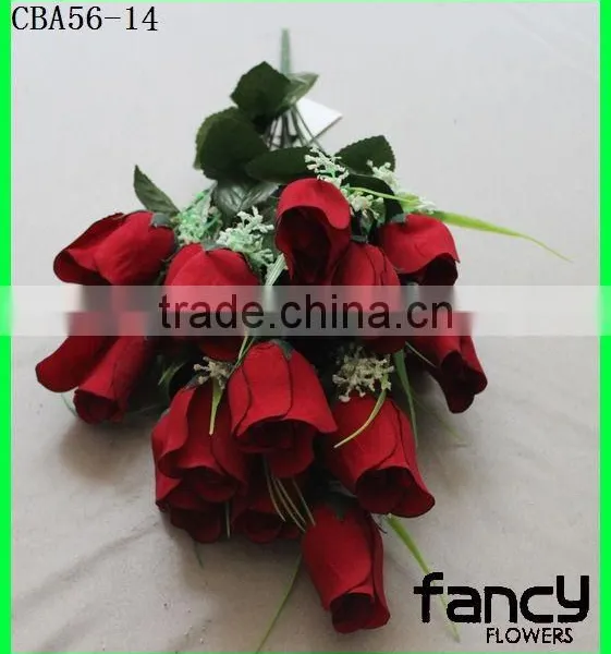 Decoration Design Factory Price 18 Heads Red Velvet Rose Flower