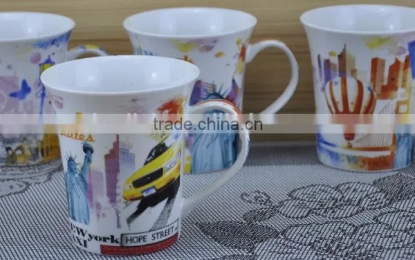 12OZ Butterfly Overall Decal Printed Coffee Cups, Shiny Surface New Bone China Mug, KL5003-10281 photo-3