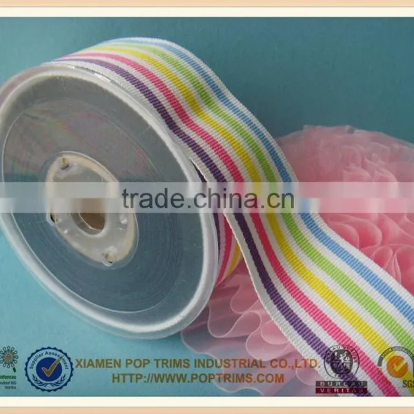 Rainbow Polyester Woven Ribbon
