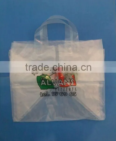 Plastic Soft Loop Square Bottom Shopping Bag