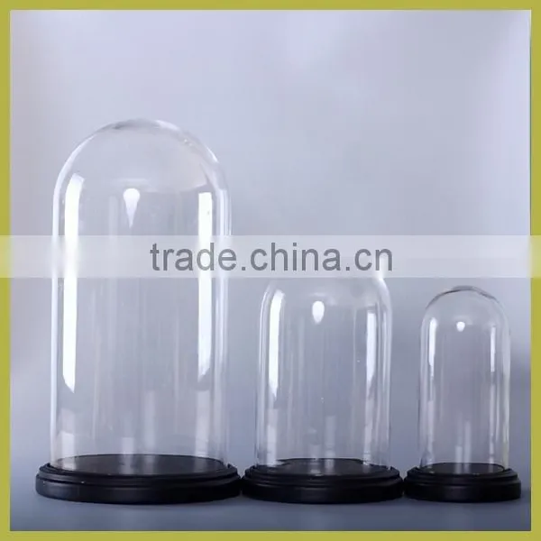 Clear Glass Cloche With Wooden Base Wholesale photo-3