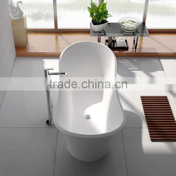 New Design Indoor Portable Massage Bathtub Cheap Artificial Stone Freestanding Bathtub,acrylic Solid Surface Bathtub photo-6