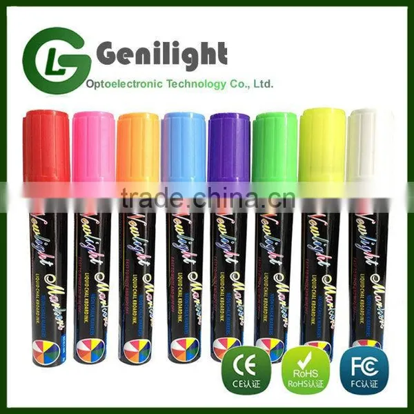 Wholesale Erasable 15mm Reversible Tip Liquid Chalk Fluorescent Marker Pen for Board photo-3