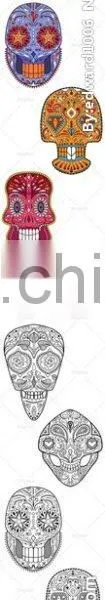Exported Wholesale Body Fashion Water Skull Temporary Tattoo Sticker photo-5
