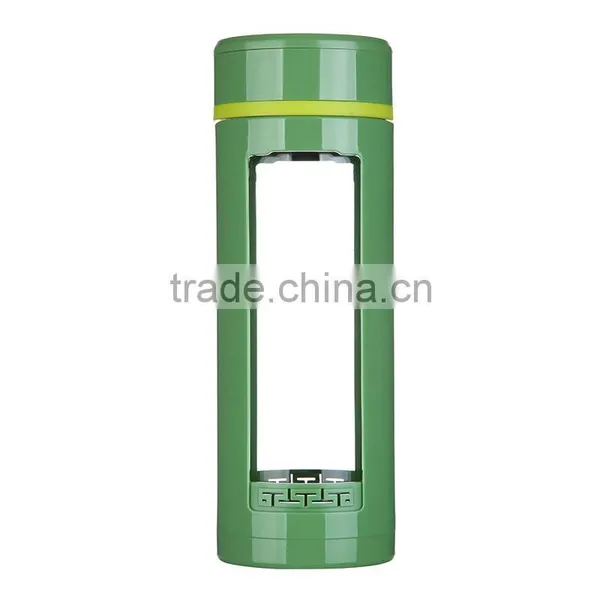 Best Sale Drinking 500 ml Green Sport Glass Water Bottle With Fruit Infuser photo-3