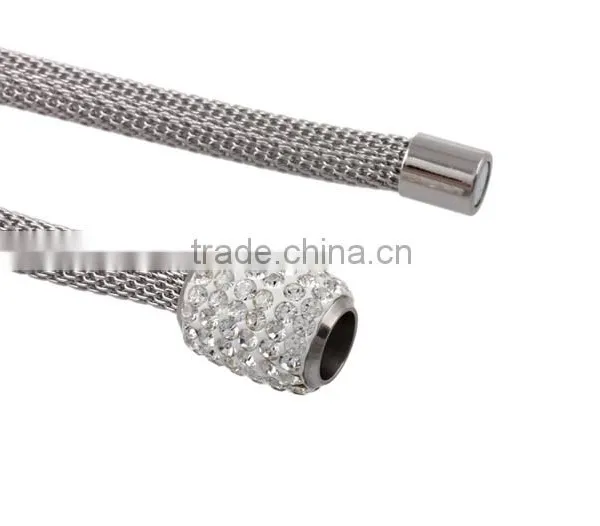 KS16773-K Top Sale Women's Stainless Steel Magnet Clasp Mesh Crystal Jewelry Sets photo-4