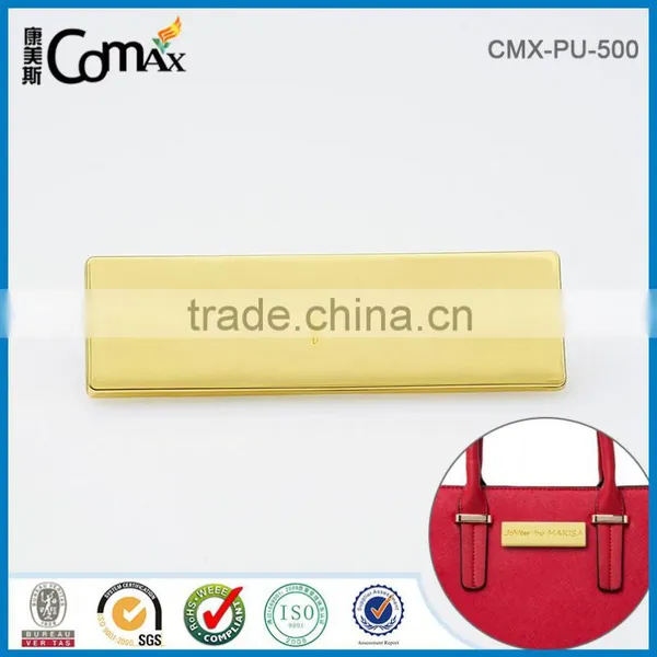 Rectangle Engraved Logo Gold Custom Metal Bag Label photo-5