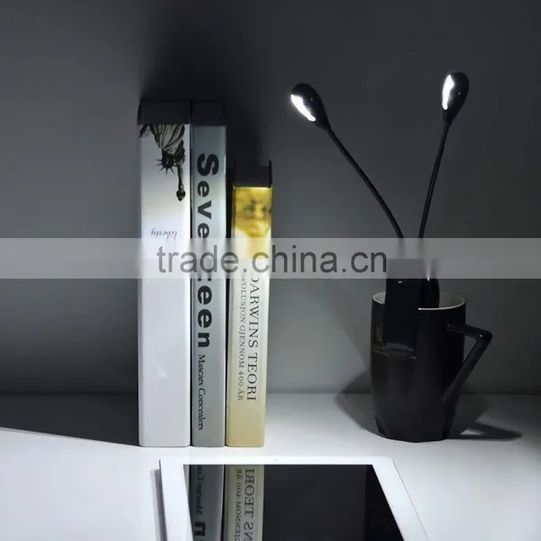 Rechargeable LED Travel Light Gooseneck 4 LED Flexible Eye Care Dimmable Clip LED Book Lamp Dual Head photo-4