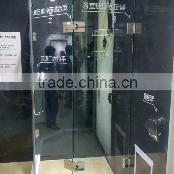 180 Degree Automatic Self Closing Glass Door Clamp Hydraulic Buffer Glass Hoding Hinge