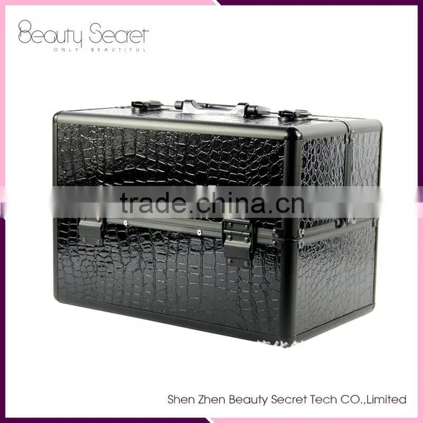 Black train case makeup toiletry bags for men