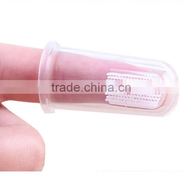 100% Food Grade Silicone Soft Baby Finger Teether Training Toothbrush Toddler Infant Massager photo-3