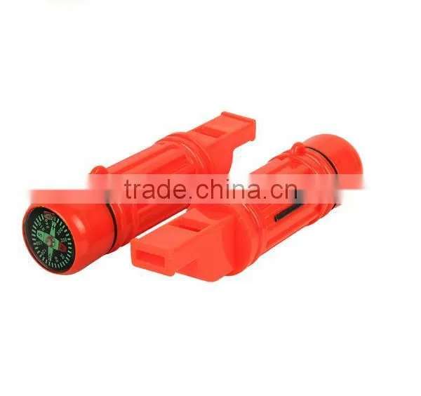 5 in 1 Multifunction Survival Whistle With Compass Fire Flint Mirror photo-2