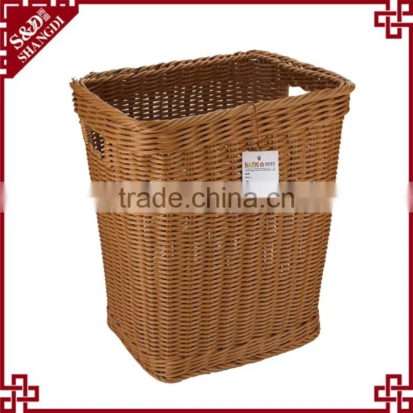Customized Hand Weaving Big Size Toy Laundry Storage Plastic Basket With Handle photo-2