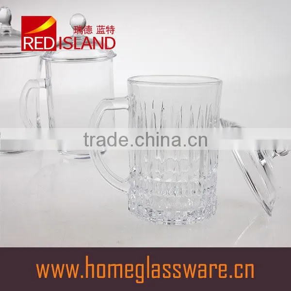 300ml High Clear Crystal Embossed Glass Stein With Lids 2016 Hot Selling photo-4