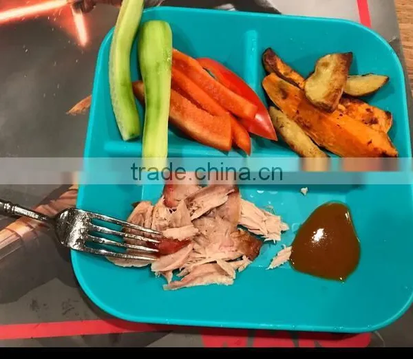 100% BPA Free Microwaveable Dishwasher Safe Silicone Plates For Baby&Kids&Children photo-4