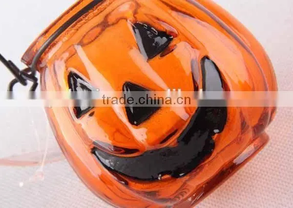 Portable Pumpkin Shaped Glass Candle Holder photo-3