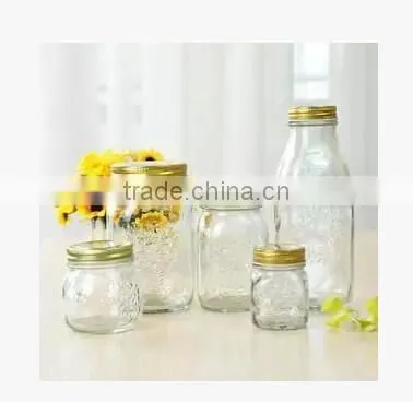 300ML/500ML/1L Bluk Clear Wholesale Glass Jars With Screw Slink Lid for Jam Honey for Kitchenware photo-3