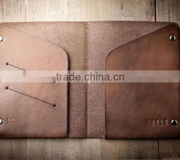 Dark Brown Genuine Cow Hide Leather Holder for Passport photo-3