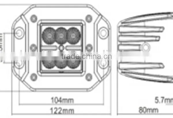 151537 6 Led 18W Stainless Steel PC IP67 Working Lamp photo-2