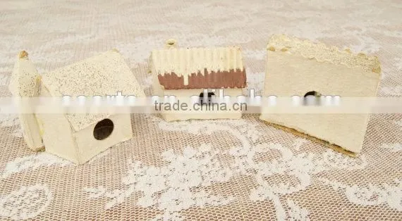 Lot of 3 Vintage Cardboard Christmas Village Pieces photo-2