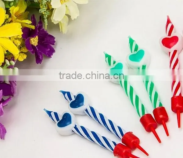 Love Heart Colour Screw Thread Birthday Candle Wholesale photo-4