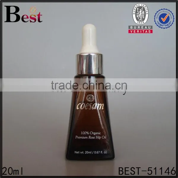 20ml Amber Pyramid Shape Brown Glass Dropper Bottle for Essential Oil photo-4