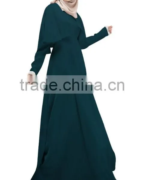 Abaya Islamic Muslim Cocktail Womens Long Sleeve Vintage Long Maxi Dress photo-3