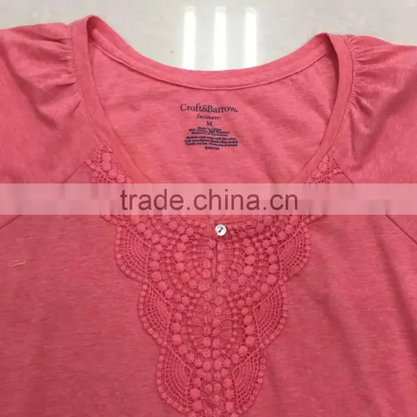 Women Fashion Design Fancy Lace Loose Fit T-shirt photo-3