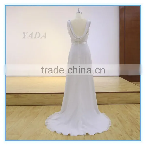 New Fashion Jewel Beaded Sleeveless Chiffon Weddings Bridesmaid Dresses Long photo-3