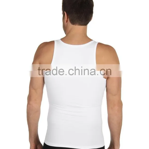 2017 Character Plain White Patterns Summer Mens Knitted Vest Men Gym Wear photo-3