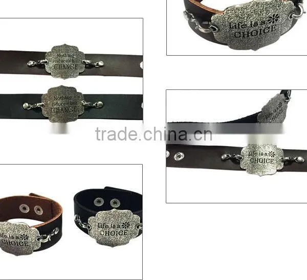 Fashion Words Tag Bracelets,genuine Leather Punk Bracelets,vintage Bracelets Bangle photo-4