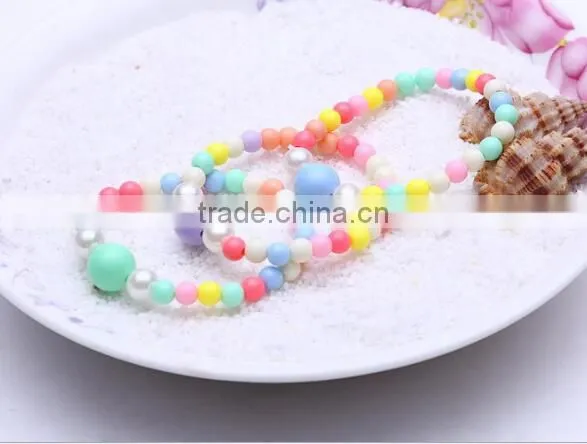 Zm35070a Cute Girl Fashion Bead Necklace Set Children Plastic Bracelet Accessory photo-3