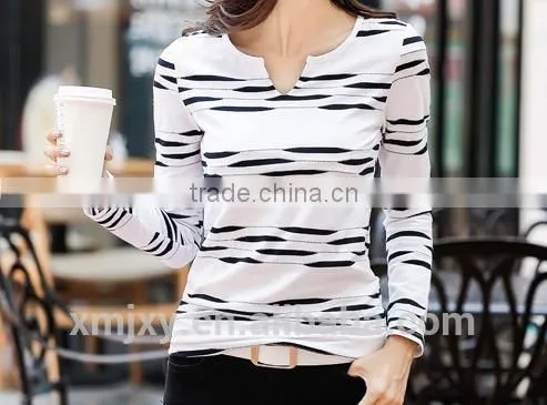 Wholesales Comfortable 100% Cotton T-shirt Long Sleeve for Ladies photo-3