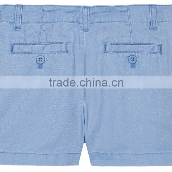 High Quality Solid Colored Belt Loop Boys Denim Shorts Made of Twill photo-2