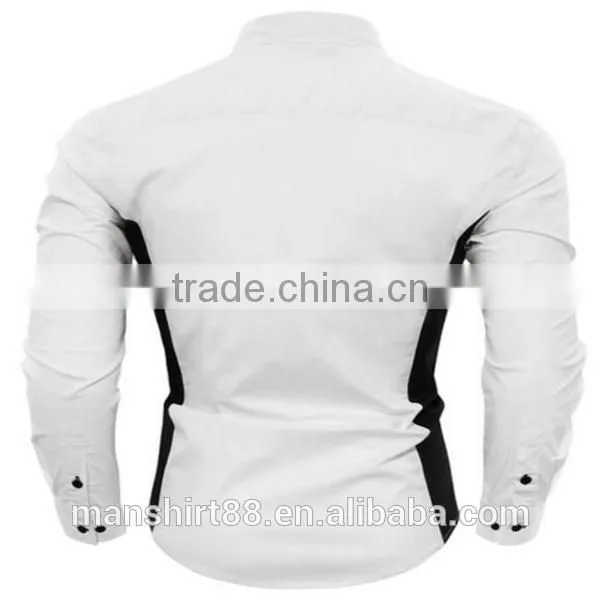 2016 New Wholesale Two Toned Slim Fit Custom Mens Casual Dress Shirts photo-3