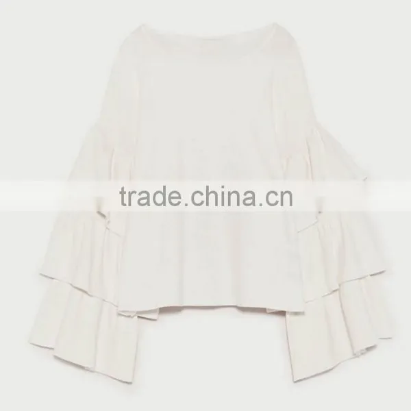 OEM Fctory Ladies Fancy Cotton Loose Knitting Organic Cotton Sweater for Wholesale photo-6