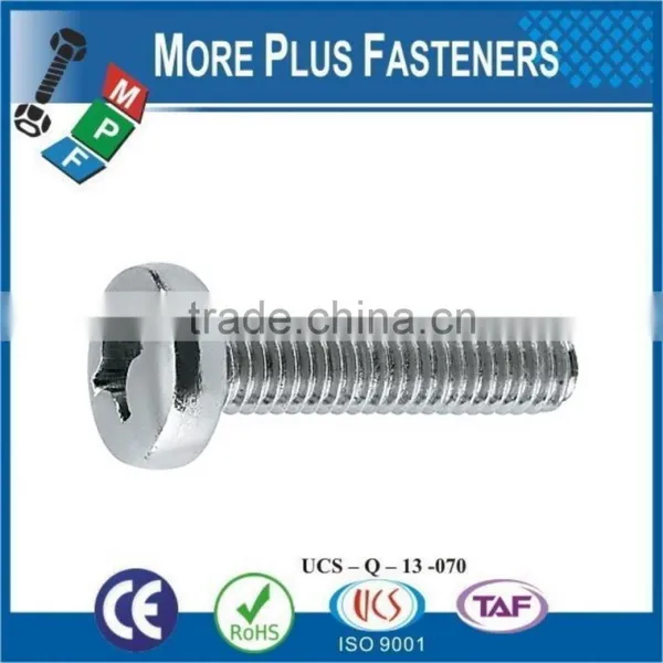 Made in Taiwan Mild Steel Pan Head Phillips Recessed Machine Screws Bright Zinc Plated DIN 7985 photo-4