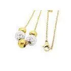 Removable Diagonal Shamballa Stainless Steel Ball Chain Necklace Gold Plated